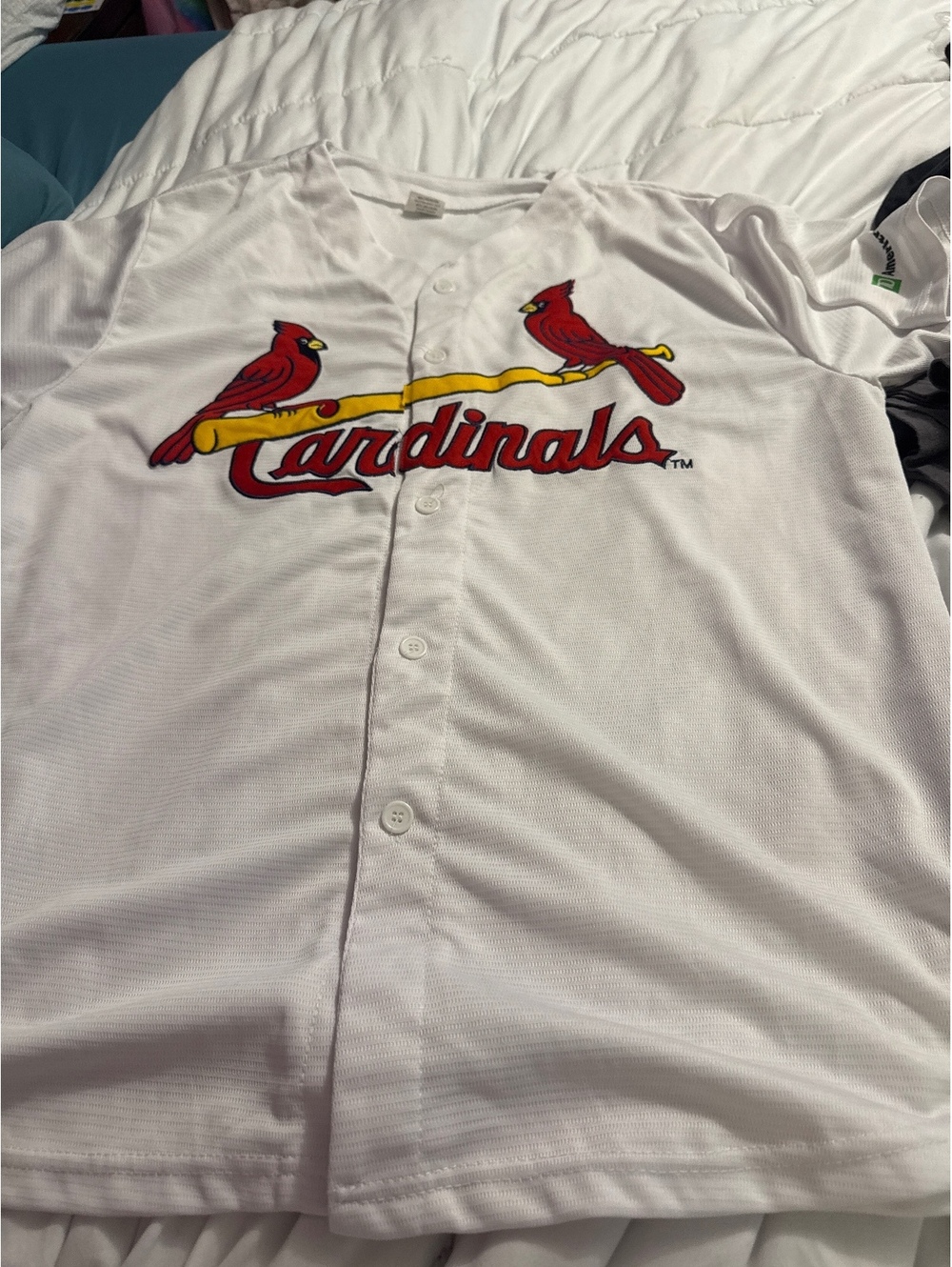 St. Louis Cardinals White Button-Up Baseball Jersey XL